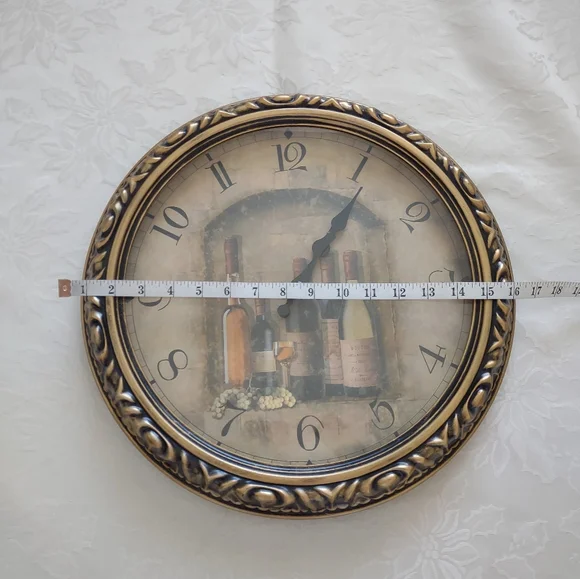 Vintage round large antique decorative frame clock italian rococo Style